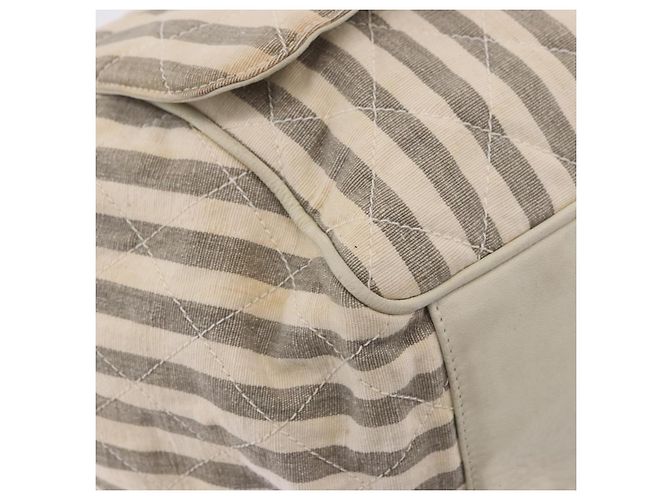 CHANEL Chain Matelasse Schultertasche Canvas Grau Gold CC Authentisch 182717 Braun Golden - Ansicht 15