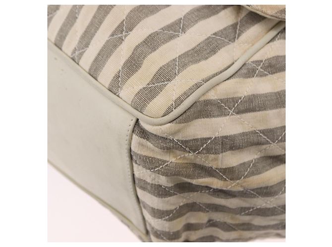 CHANEL Chain Matelasse Schultertasche Canvas Grau Gold CC Authentisch 182717 Braun Golden - Ansicht 16