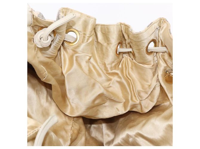 CHANEL Chain Matelasse Schultertasche Canvas Grau Gold CC Authentisch 182717 Braun Golden - Ansicht 22