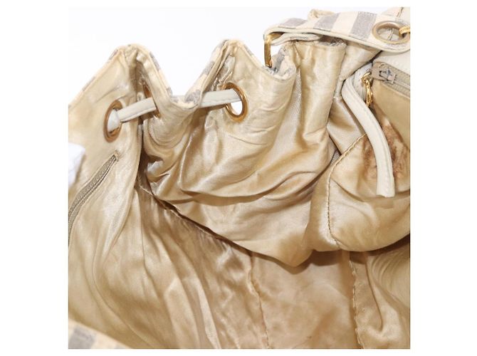 CHANEL Chain Matelasse Schultertasche Canvas Grau Gold CC Authentisch 182717 Braun Golden - Ansicht 23