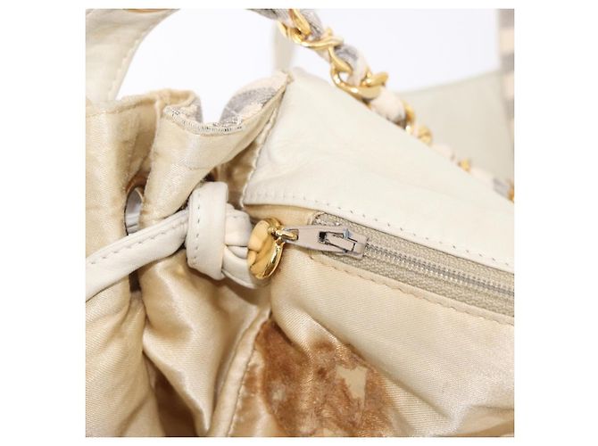 CHANEL Chain Matelasse Schultertasche Canvas Grau Gold CC Authentisch 182717 Braun Golden - Ansicht 25