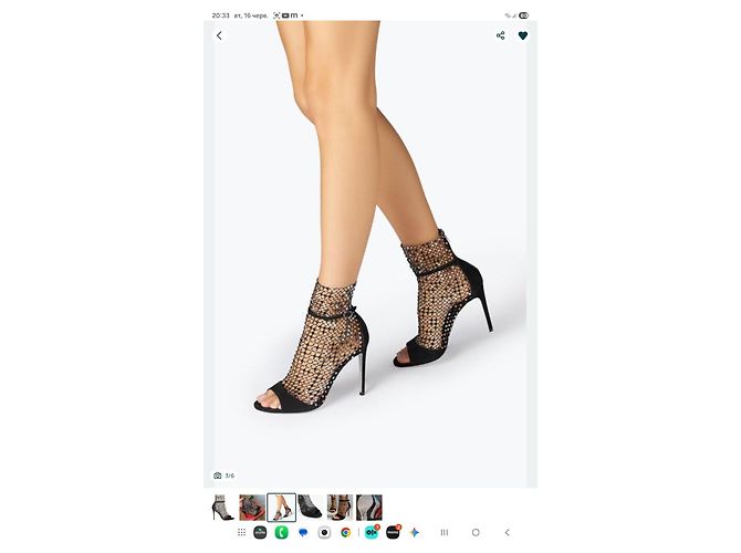 Rene Caovilla Stivaletti Peep-Toe in Mesh e Cristalli Neri Nero - vista 12