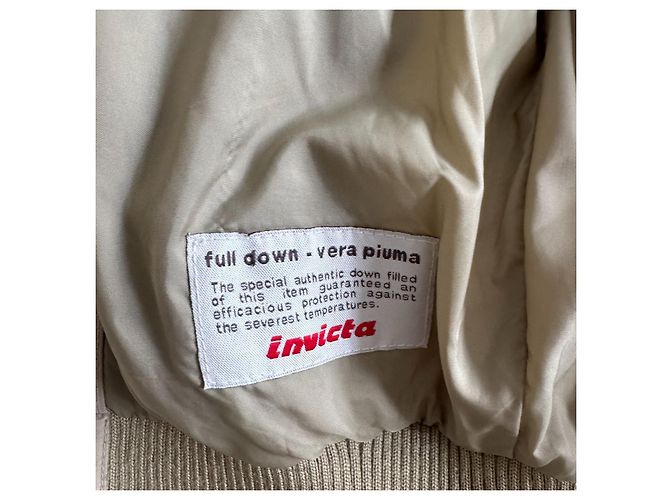 Autre Marque Invicta Chaqueta Acolchada Beige con Cuello de Pelo - vista 4