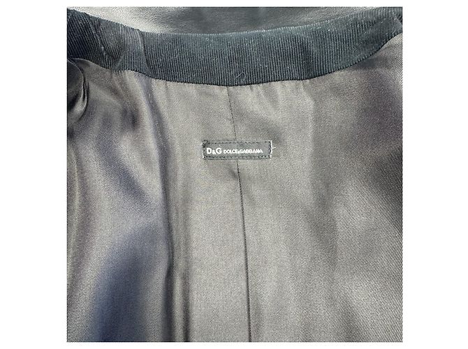 Dolce & Gabbana Blazer in velluto a coste nero e pelle - vista 3