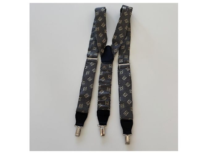 Dolce & Gabbana Bretelle Monogramma DG Nero D'oro Grigio - vista 3