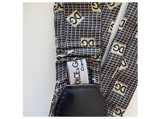 Dolce & Gabbana Bretelle Monogramma DG Nero D'oro Grigio - vista 4