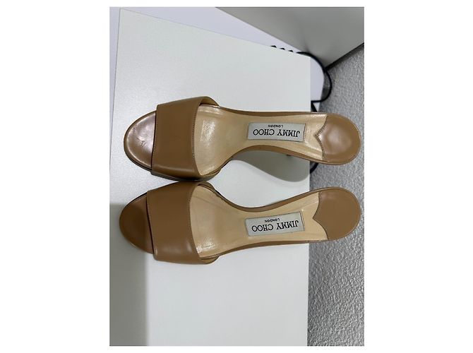 Mules Jimmy Choo Stacey in pelle beige - vista 4