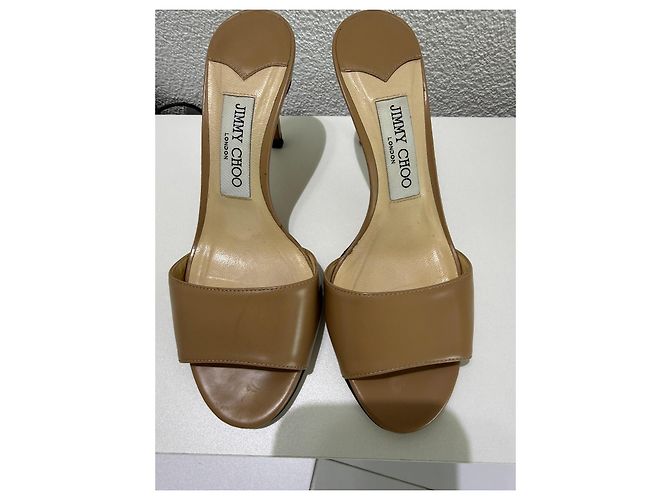 Mules Jimmy Choo Stacey in pelle beige - vista 5