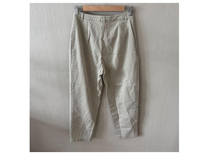 Thomas Burberry Chinos in cotone beige - vista 2