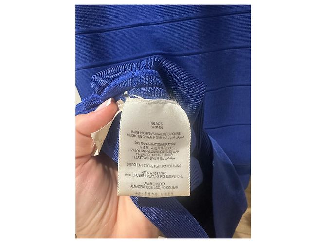 Electric Blue Bandage Kleid Herve Leger Blau - Ansicht 6