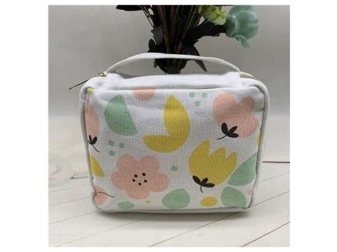 Autre Marque Beauty case Clarins con stampa floreale Rosa Bianco Giallo Verde chiaro - vista 5