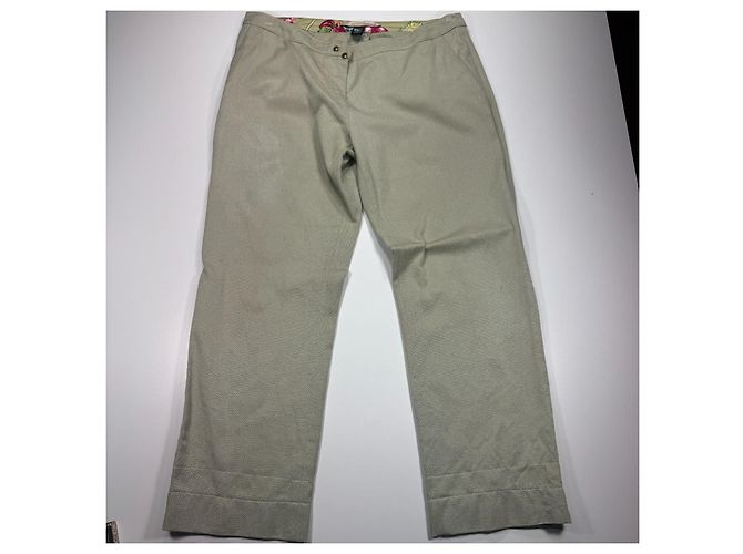 Autre Marque Class Roberto Cavalli Pantalones cropped texturizados beige - vista 3