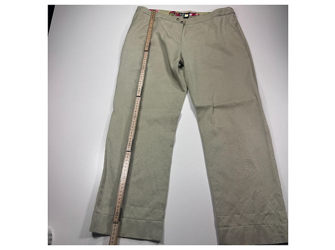 Autre Marque Class Roberto Cavalli Pantalones cropped texturizados beige - vista 5