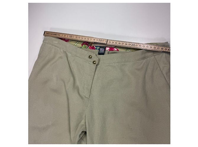 Autre Marque Class Roberto Cavalli Pantalones cropped texturizados beige - vista 6