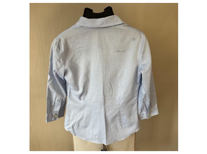Thomas Burberry Camisa de Algodón Azul Claro - vista 2