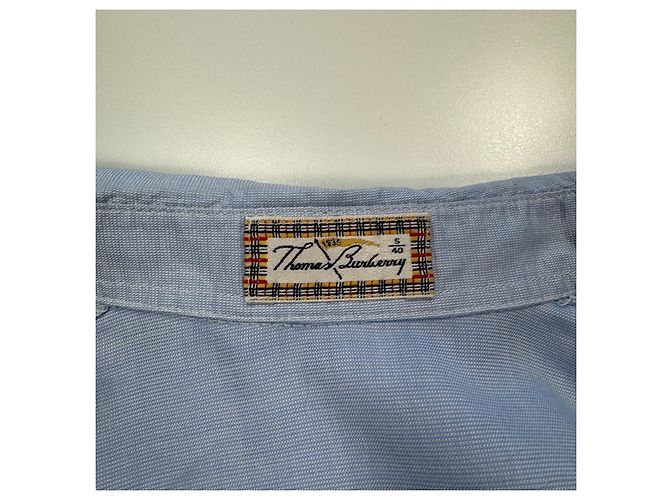 Thomas Burberry Camisa de Algodón Azul Claro - vista 3