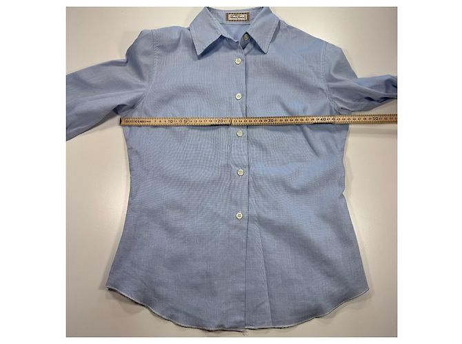 Thomas Burberry Camisa de Algodón Azul Claro - vista 5