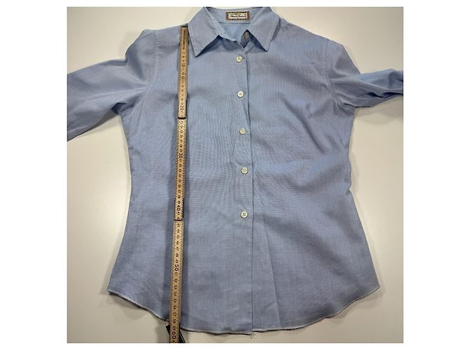 Thomas Burberry Camisa de Algodón Azul Claro - vista 6