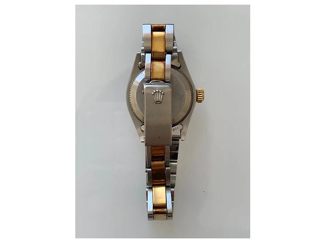 Rolex Oyster Perpetual Uhr Bicolor Gold und Stahl Silber Golden Gold hardware - Ansicht 6