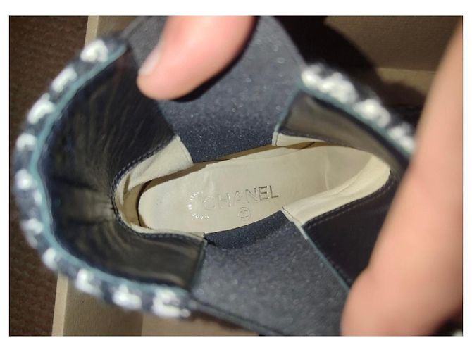 Chanel Tweed Stiefeletten, Größe 38.5 Gebraucht - Ansicht 7