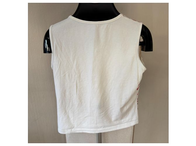 Burberry Tanktop mit rotem Karomuster Weiß - Ansicht 2