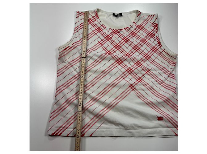Burberry Tanktop mit rotem Karomuster Weiß - Ansicht 6