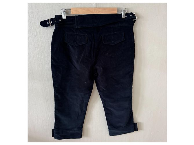 Marella Sport Samt-Cropped-Hose Schwarz - Ansicht 2
