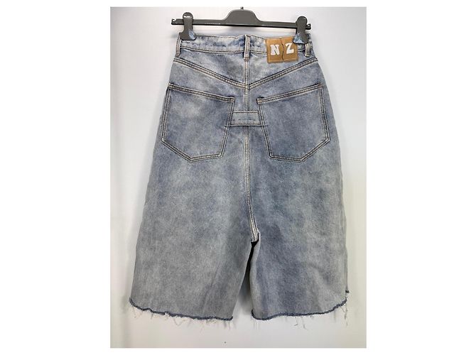 Autre Marque Natasha Zinko Distressed Denim Shorts Blau - Ansicht 3