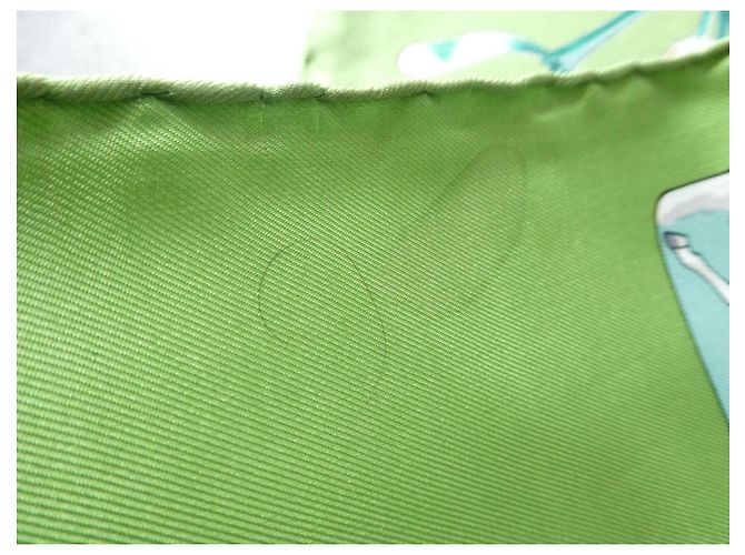 Hermès Lenço de seda Neige d'Antan Marrom Branco Verde Laranja - vista 12