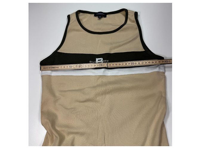 Vestido sin mangas de algodón Burberry - Beige Castaño - vista 6