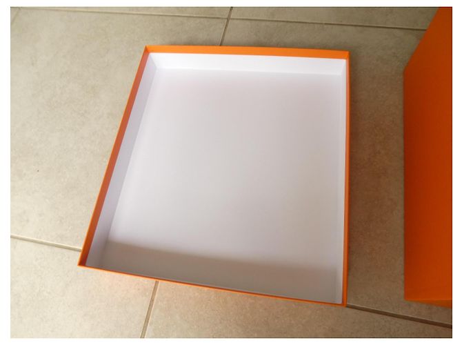 Hermès Paris Garden Party Handbag Storage Box White Orange - view 4