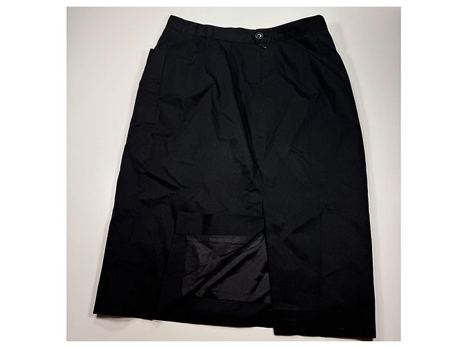 Burberry Gonna al ginocchio in misto cotone nero - vista 4