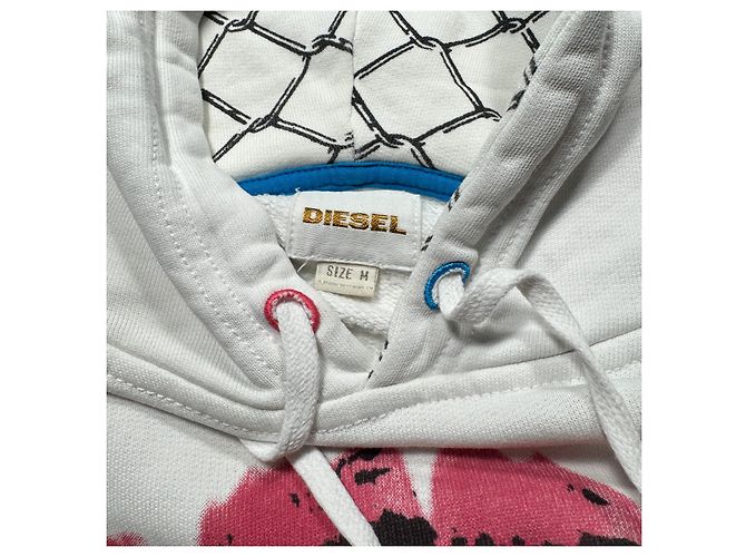 Diesel Sweat à Capuche Graphique Blanc Multicolore - vue 3
