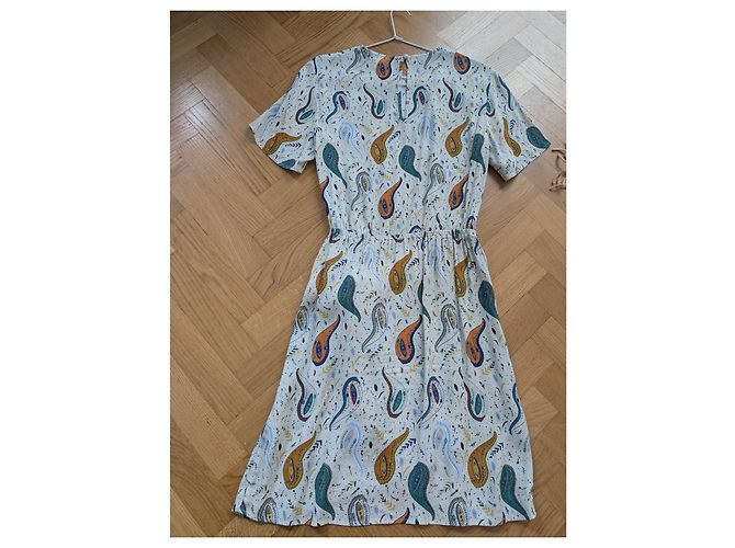 Autre Marque Marie Sixtine Sommerkleid mit Paisley-Print Weiß Mehrfarben - Ansicht 3