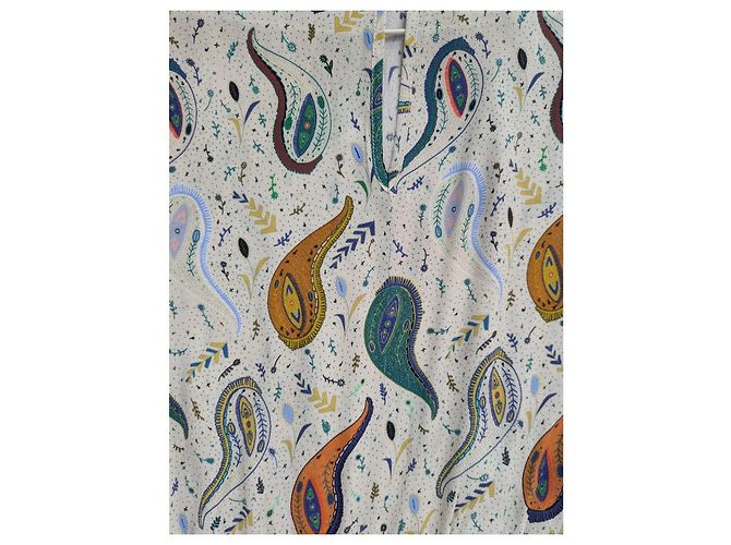 Autre Marque Marie Sixtine Sommerkleid mit Paisley-Print Weiß Mehrfarben - Ansicht 4