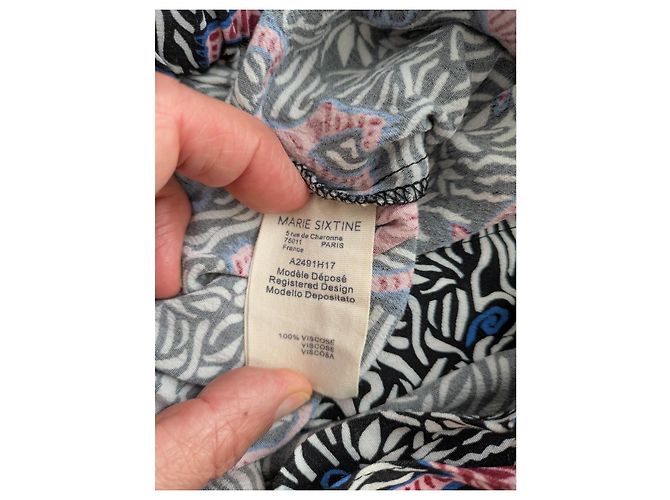 Autre Marque Marie Sixtine Tigerprint Hose Schwarz Pink Blau Mehrfarben - Ansicht 5
