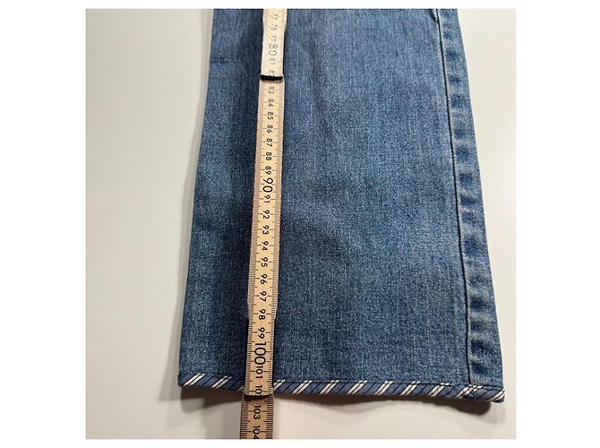 Luisa Spagnoli Vaqueros de denim azul con detalle de bolsillo de encaje - vista 8