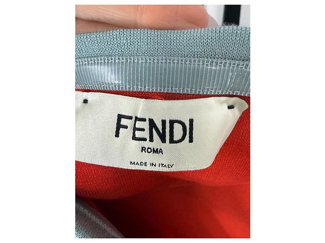 Fendi Top Senza Spalline Colorblock Marrone Rosso Blu chiaro - vista 3