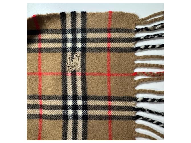 Burberry Sciarpa in lana Nova Check Nero Rosso Beige - vista 3