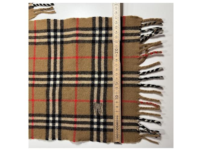 Burberry Sciarpa in lana Nova Check Nero Rosso Beige - vista 4