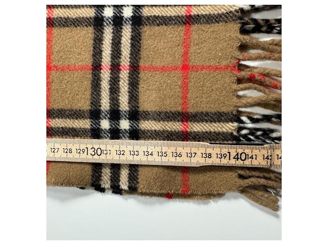 Burberry Sciarpa in lana Nova Check Nero Rosso Beige - vista 5