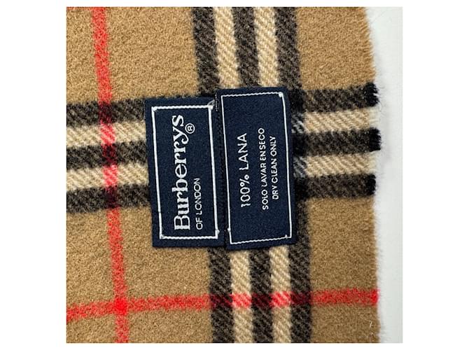 Burberry Sciarpa in lana Nova Check Nero Rosso Beige - vista 6