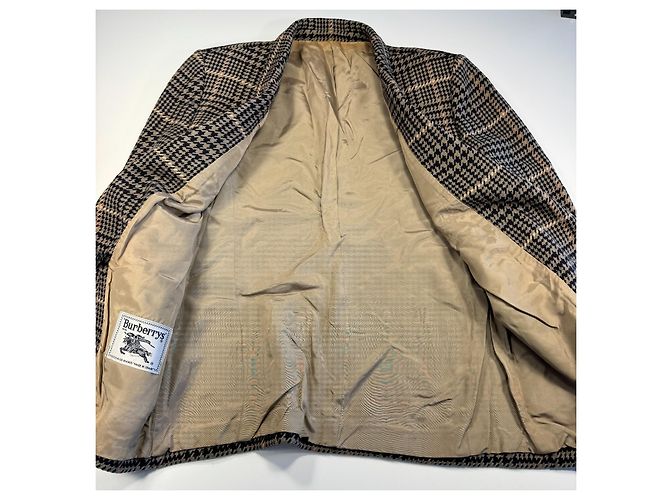 Burberrys Houndstooth Wool Blazer Brown Black Beige - view 4
