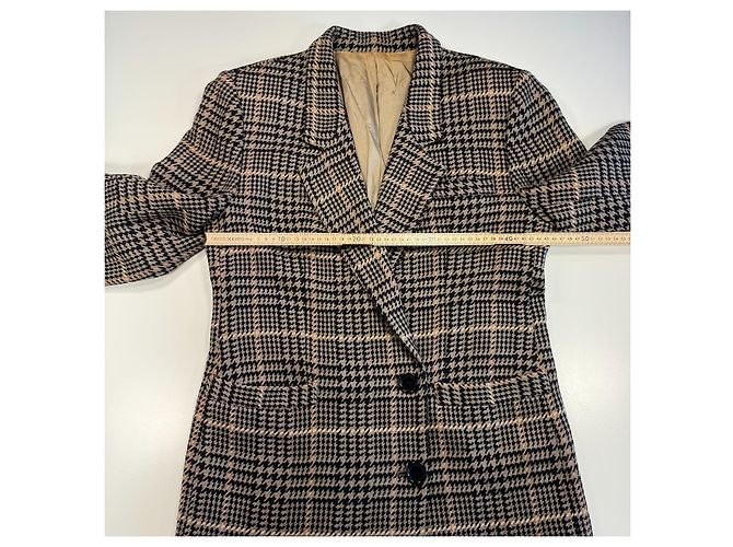 Burberrys Houndstooth Wool Blazer Brown Black Beige - view 7