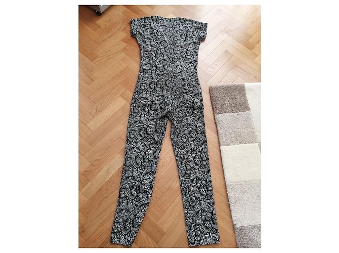 Combinaison pantalon IKKS Women imprimé feuillage noir et blanc - vue 6
