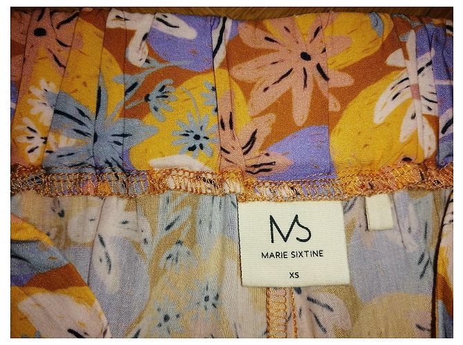 Autre Marque Marie Sixtine Weite Culotte mit Blumenmuster Braun Pink Weiß Blau Lila Gelb - Ansicht 2