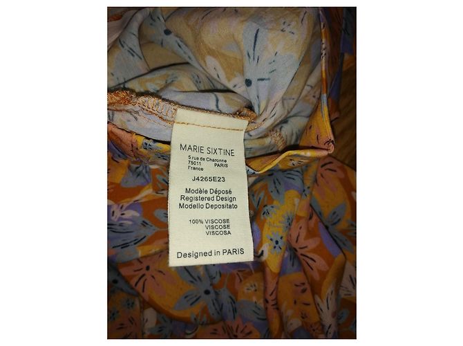 Autre Marque Marie Sixtine Weite Culotte mit Blumenmuster Braun Pink Weiß Blau Lila Gelb - Ansicht 3