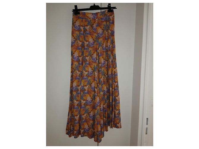 Autre Marque Marie Sixtine Weite Culotte mit Blumenmuster Braun Pink Weiß Blau Lila Gelb - Ansicht 5