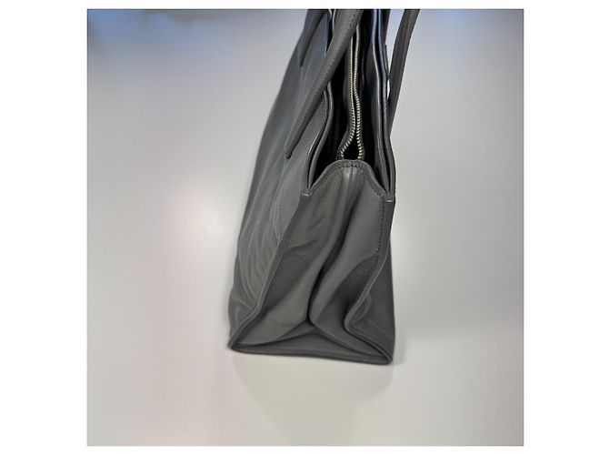 Prada Borsa Tote in Pelle Saffiano Grigio - vista 18
