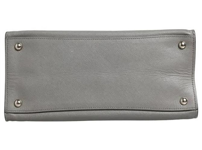 Prada Borsa Tote in Pelle Saffiano Grigio - vista 5